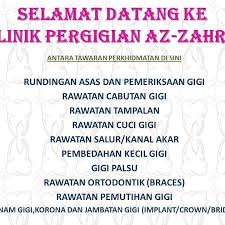 Klinik pergigian amalmedik kota bharu pt2493, tingkat bawah, kota kenangan, jalan hospital klinik kami mempunyai 2 jenis pemutihan gigi. Klinik Pergigian Az Zahra Home Facebook