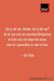 Ken Jy Die See Deur Uys Krige Afrikaans Gedigte Nederlands Segoed Dutch Suidafrika Afrikaans Quotes Afrikaans Words
