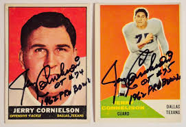 Cornelison football player autograph information