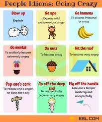 Crazy Idioms 15 Useful Phrases Idioms For Going Crazy 7 E S L Idioms And Phrases Idioms Idioms Activities