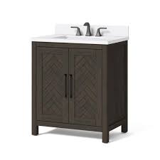 Design and order your custom vanity and top in just minutes. Home Decorators Collection Leary 30 In W X 34 5 In H Bath Vanity In Dark Brown With Engineered Stone Vanity Top In White With White Basin Hdc30hrv The Home Depot