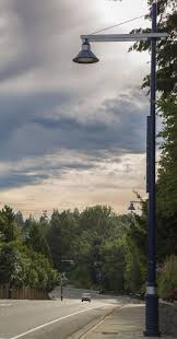 Visco Inc Ornamental Cast Iron And Steel Street Light Pole With Contemporary Arm And Light Fitting Decorative Street Lighting Street Light Exterior Lighting