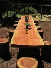 Wood Table And Chairs I Was Gonna Say Made From Trees But You Know That Backyard Outdoor Tables Outdoor