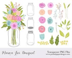 Mason Jar Flowers Clip Art Flowers Clipart Digital Clipart For Scrapbooking Card Invites Flower Mason Jar Rust Flower Art Flower Clipart Flower Drawing