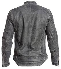 Affliction Cafe Racer Vintage Retro Moto Grey Distressed Leather Jacket