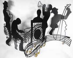 Vintage Band Wall Hanging Mid Century Black Band Wall Hanging Retro Wall Decor Jazz Band Wall Hanging Black Metal Wall Art Silhouette Wall Art Black Wall Art