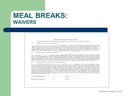 In california, the program is administered by the california department of education (cde), nutrition services division. Life After Brinker An Employer S Guide To Meal Rest Break Obligations Presented By Roger Crawford Esq Best Best Krieger Llp Attorneys At Law Disclaimer Ppt Download