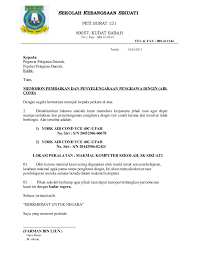 Surat lantikan gpk pentadbiran sekolah. Letter Mohon Penyelengaraan Air Cond