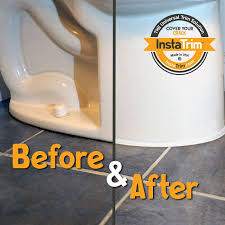 Seal Your Toilet Using Instatrim Instead Of Caulk For A Mold Resistant Finish Caulk Strips Toilet Installation Caulk