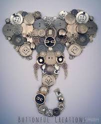 Elephant head wall decor brand Silver Elephant Head Decor Vintage Button Wall Decor Elephant Costume Jewelry Crafts Vintage Jewelry Crafts Vintage Jewellery Crafts
