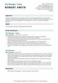 city manager resume samples qwikresume