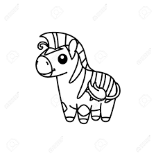 Choose a color for fur, ornaments and furry pet toys and create your dream pet on paper. Vector Cute Baby Zebra Kids Coloring Book Page Royalty Free Cliparts Vectors And Stock Illustration Image 145766062