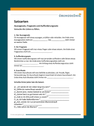 Satzarten In 2020 Lernen Einfache Satze Genaues Lesen