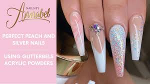 Coffin acrylic nails come in many shapes and sizes. Peach Ombre All Acrylic Glitterbels Acrylic Notpolish Extended Nail Bed Glitter Fades Marble Youtube