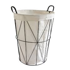 Panier A Linge Metal Scandi Noir L 40 X H 50 X P 40 Cm Panier A Linge Panier A Linge Osier Panier