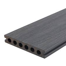 Newtechwood Ultrashield Natural Voyager 1 In X 6 In X 8 Ft Westminster Gray Hollow Composite Decking Board Uh02 8 Lg The Home Depot Composite Decking Boards Composite Decking Deck Boards