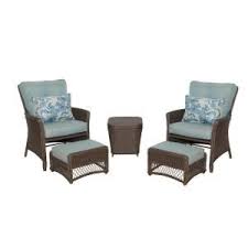 Hampton Bay Laurel Oaks 4 Piece Patio Conversation Set With Putty Cushions 505 0370 000 The H Hampton Bay Patio Furniture Deep Seating Conversation Set Patio