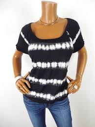 Black And White Tie Dye Shirt Womens Inc Womens Top L Tie Dye Shirt Black White Casual Blouse Short Sleeves Stripes Incinternationalconcepts Blouse Casual Tops Casual Tops Casual Blouse