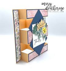 Index card tower challenge challenge: Stampin Up Hand Penned Petals Sneak Peek Tower Fun Fold Card Stamps N Lingers