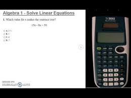 Algebra 1 Ti 30xs Scientific Calculator Help Solve Linear Equations Solving Linear Equations Linear Equations Equations