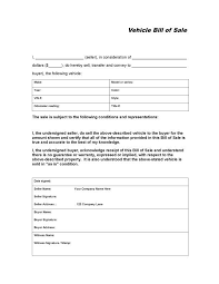 Vehicle Bill Of Sale Form 4 Bills Teacher Resume Template Bill Of Sale Template