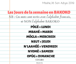Avec 26 lettres il est possible de créer 0,6 1037 mots de 2 à 26 lettres, commençant par aa, ab, ac … et se terminant par zzz…z26 fois. Communaute Culturelle Bakoko Apprendre Le Bakoko Les Jours De La Semaine En Bakoko Sauras Tu Les Ecrire Avec L Alphabet Bakoko Nb Ces Mots Sont Ecrits Avec L Alphabet Francais Et Non
