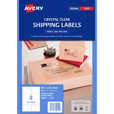 Download label templates ol8250 2 x 5 labels microsoft 213276. Avery L7565 Laser Labels Clear 8 Per Page 25 Pack 959052