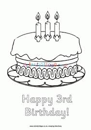 Happy birthday coloring pages for boy. Happy 3rd Birthday Colouring Page