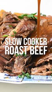 This Slow Cooker Beef Will Be Become Your Favourite Sunday Roast Incredibly Tender Slow C Crockpot Recipes Slow Cooker Slow Cooker Roast Beef Slow Cooker Beef