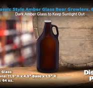 Amazon.com: DISCOUNT PROMOS 6 Amber Glass Beer Growlers Set, 64 oz. - Screw  on Lid, Sturdy, Barware - Amber : Home & Kitchen