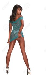 Sensual Young Black Woman With Perfectly Shaped Long Legs Standing Back To  Viewer And Teasing By Demonstrating Her Rear End Stock Photo, Picture and  Royalty Free Image. Image 3308263.