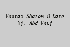 Is a lawyer firm located in seremban, sembilan with 3 practicing lawyer. Rastam Sharom B Dato Hj Abd Rauf Peguam In Jalan Pantai Baru