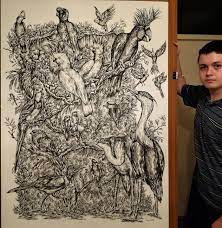 Dušan plays a game with his drawings, which is a part of the creative process. 1dpl 3dc5uoiym