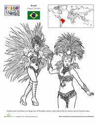 Brazil Worksheet Education Com Coloring Pages World Thinking Day Coloring Books