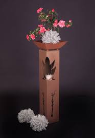 Rs44 S01 Rostsaule Rostschale Baume Unter Dem Feuer Edelrost Edelrost Saule Gartendeko Rost