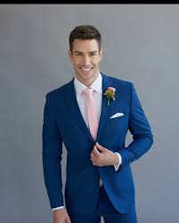 Men's greenish with some hint of gray mint ~ sage light green classic two button wool business ~ wedding 2 piece side vented suit. Peppers Formal Wear Bright Blue Fitted Wedding Suit Made To Measure Sydney Suit Hire And Sale Traje De Novio Boda Traje De Novio Azul Traje De Novio Casual