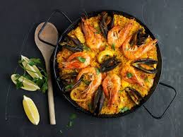 Paella Mit Miesmuscheln Und Garnelen Rezept Paella Rezept Paella Miesmuscheln