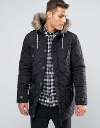 Brave Soul Parka Jacket With Faux Fur Trim Hood Brave Soul Brave Soul Quilted Parka Jacket With Faux Fur Trim Hood At Asos
