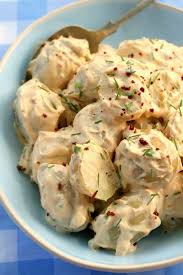 I Love Potato Salad But Often Find It Can Be A Little Stodgy I Prefer It Made With New Potatoes Especially Creme Fraiche Recipes Stuffed Peppers Potato Salad