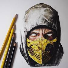 Scorpion Mortal Kombat Drawing Portrait Poisk V Google Arte De Videojuegos Arana Dibujo Arte