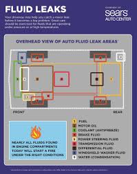 fluid leakage safety chart identifying areas on your car