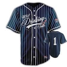 Black And White Pinstripe Baseball Jersey Usa Drinking Team White Pinstripe Baseball Jersey Drinking Team Pinstripe Baseball Jerseys