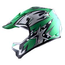 Wow Youth Kids Motocross Helmet Bmx Mx Atv Dirt Bike Star Matt Green