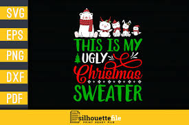 Knitted elements and borders for christmas or design sweater ornaments pattern vector illustration. This Is My Ugly Christmas Sweater Graphic By Silhouettefile Creative Fabrica