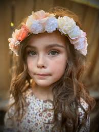 BellaViaDesigns Flower Hair Crown Perfect for Your Flower Girl, Pink and White Flower Headband, Wedding Hair Accessory