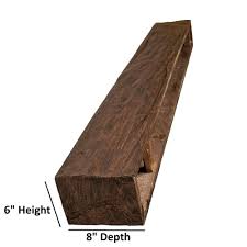 American Pro Decor 6 In X 8 In X 4 5 Ft Walnut Riverwood Faux Wood Cap Shelf Mantel 5ap Wood Fireplace Mantel Rustic Fireplace Mantels Wood Mantle Fireplace