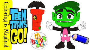 Feel free to print and color from the best 37+ mcdonalds coloring pages at getcolorings.com. Beast Boy Robin Launcher Teen Titans Go Happy Meal Toys 2019 Coloring Page
