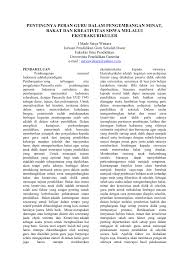 Pdf Pentingnya Peran Guru Dalam Pengembangan Minat Bakat Dan Kreativitas Siswa Melalui Ekstrakurikuler