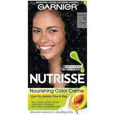 Garnier Nutrisse Nourishing Hair Color Creme 11 Blackest Black 1 Application In 2021 Nourishing Hair Hair Color Creme