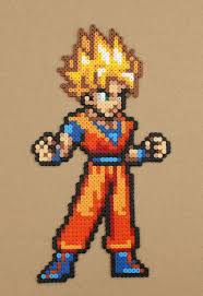 Super Saiyan Goku Bead Sprite From The Anime Dragonball Z It Is A Great Item To Decorate Your Room Or Buy For Someone Who Like Bead Sprite Hama Beads Hama Art